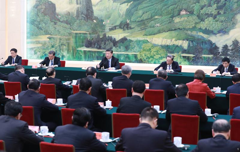 2月6日,习近平、俞正声、汪洋、王沪宁、韩正等在北京人民大会堂同党外人士座谈并共迎新春。